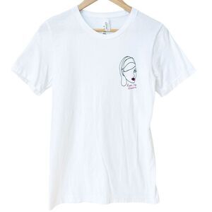 Bella Canvas Taylor Swift Red Lip Classic Short Sleeve White Cotton Tee. Small.